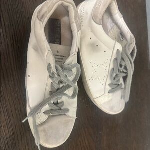 Golden Goose White and Gray Sneakers